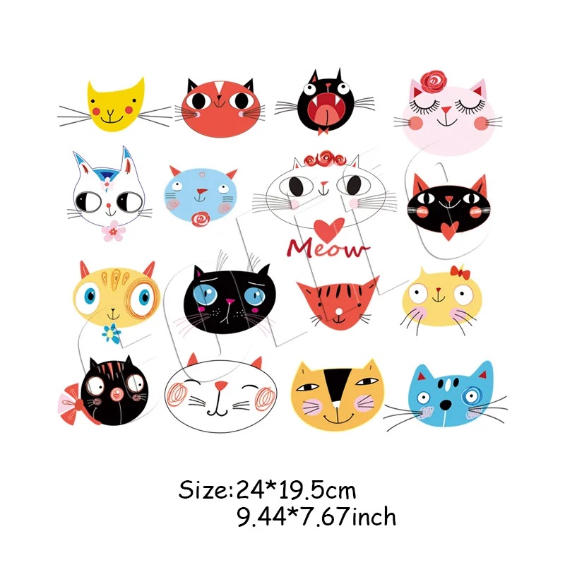 Железный на бумаге Дети DIY Kawaii Наклейки экологически чистые моющиеся Parches
