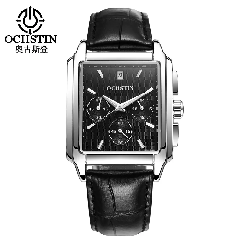  OCHSTIN Military Watch Men Quartz Analog Clock Leather Strap Clock Man Sports Watches Army Relogios
