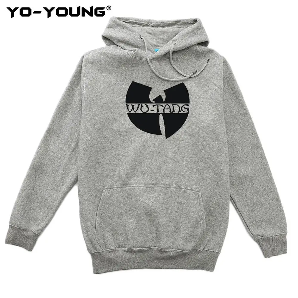 Yo-Young Steetwear Толстовка флисовый свитшот с логотипом Wutang Clan, повседневные уличные толстовки унисекс - Цвет: Gray Hoody