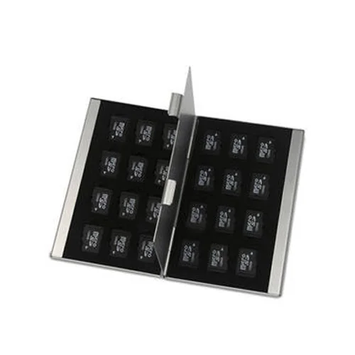 double stainless steel Box Sd Card Holder Case Capacity CF NANO TF SIM cards B201 Silverin