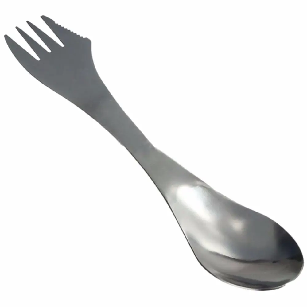 

3 in 1Multi Function Stainless Steel Spork Travel Camping Utensils Combo Outdoor Tableware Silver Knife Fork Spoon