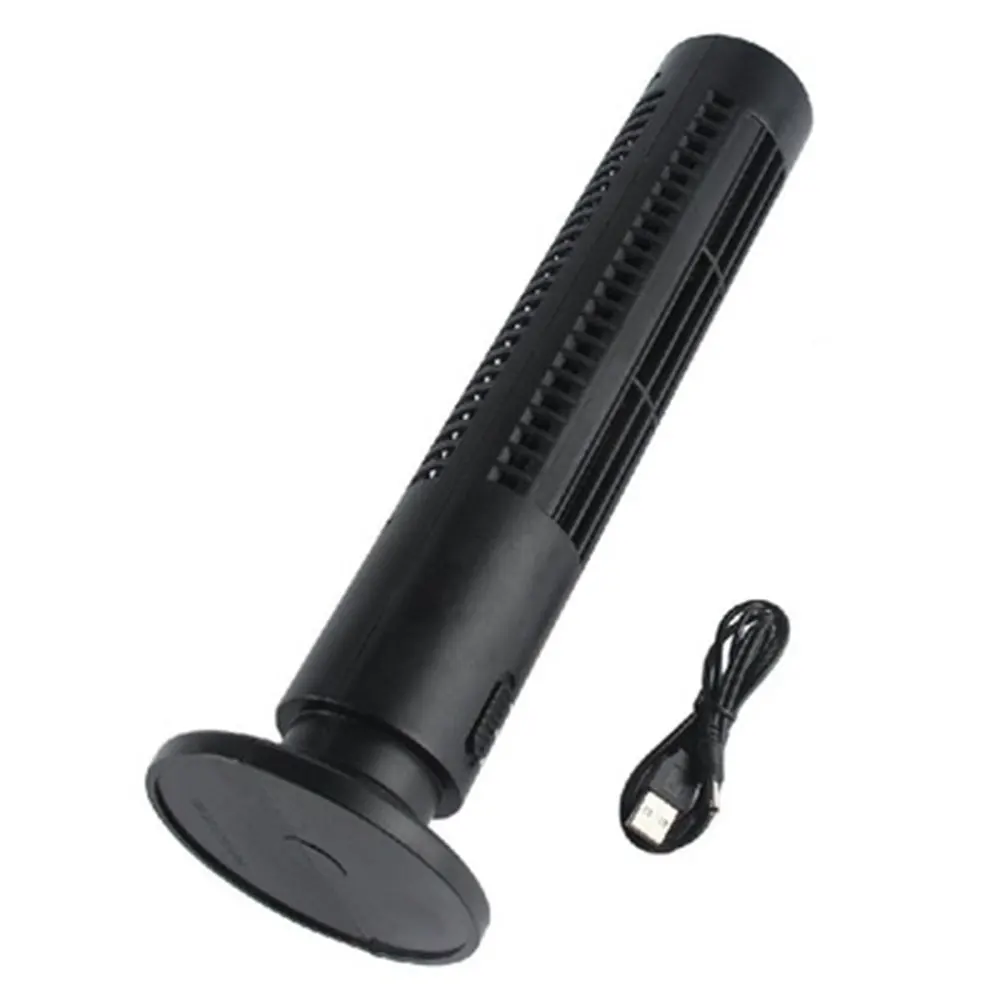 Портативный охладитель воздуха USB вертикальный Bladeless вентилятор мини Кондиционер Вентилятор настольный вентилятор охлаждения башня вентилятор для лета дома путешествия рабочего стола - Цвет: black