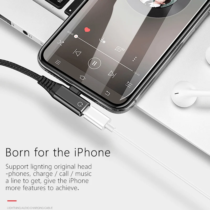 ! ACCEZZ 2 в 1 для iphone X 8 7 Plus 10 зарядное устройство Heaphone адаптер AUX сплиттер аудио