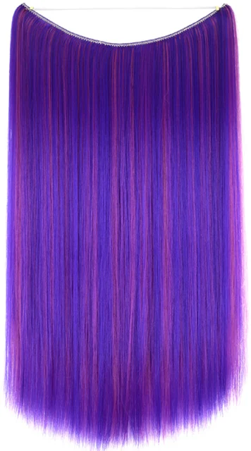 TOPREETY Heat Resistant Synthetic Hair 100gr Silky Straight Elasticity Invisible Wire Halo Hair Extensions 8006 2410H8D