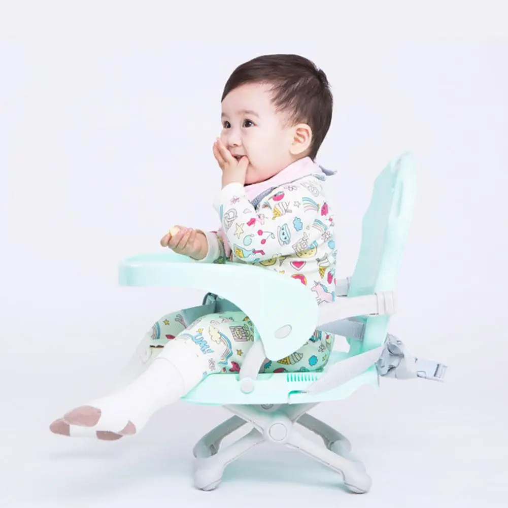 

Portable Children's Dining Chair Baby Eating Chair Multi-function Folding Outdoor Baby Table Seat with Cushion