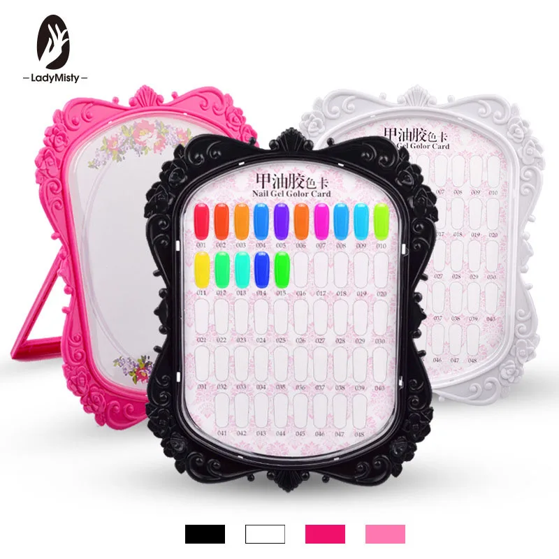 

2018 Double-sided 48 Tips Nail display Color Card Nail Gel Polish full color rack card boards practice 4 colors Show case books