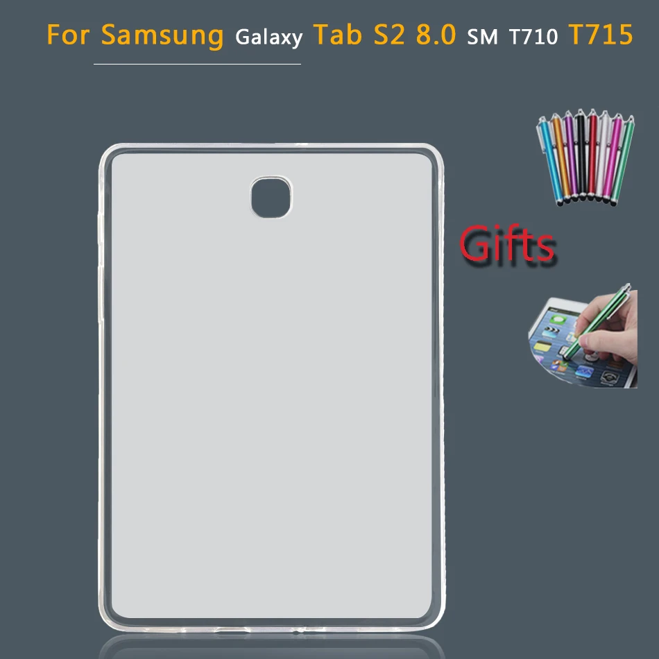 Мягкий силиконовый чехол для samsung Galaxy Tab S S2 Pro 8,0 8,4 9,7 10,5 SM-T320 T800 T700 T715C T815C ультра тонкий чехол из ТПУ с планшет - Цвет: Tab S2 8.0 T715