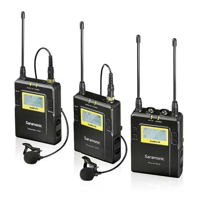 Saramonic UWMIC9 96-канальный UHF Камера Беспроводной петличный микрофон Системы Передатчики+ один приемник для DSLR камера видеокамера - Цвет: RX9and2TX9