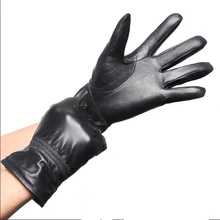 Man Winter Glove Plus Size Wool Sheepskin Fur Thicken Gloves Male Oversized Leather Fur Warm Mitten