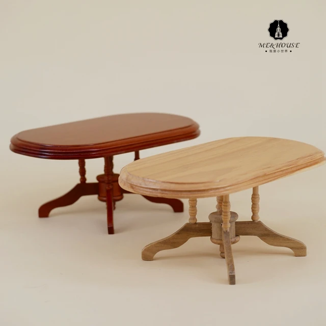 

1/12 Scale Dolls Dinner Table Dollhouse Kitchen Miniature Wooden Table Furniture Modern Style