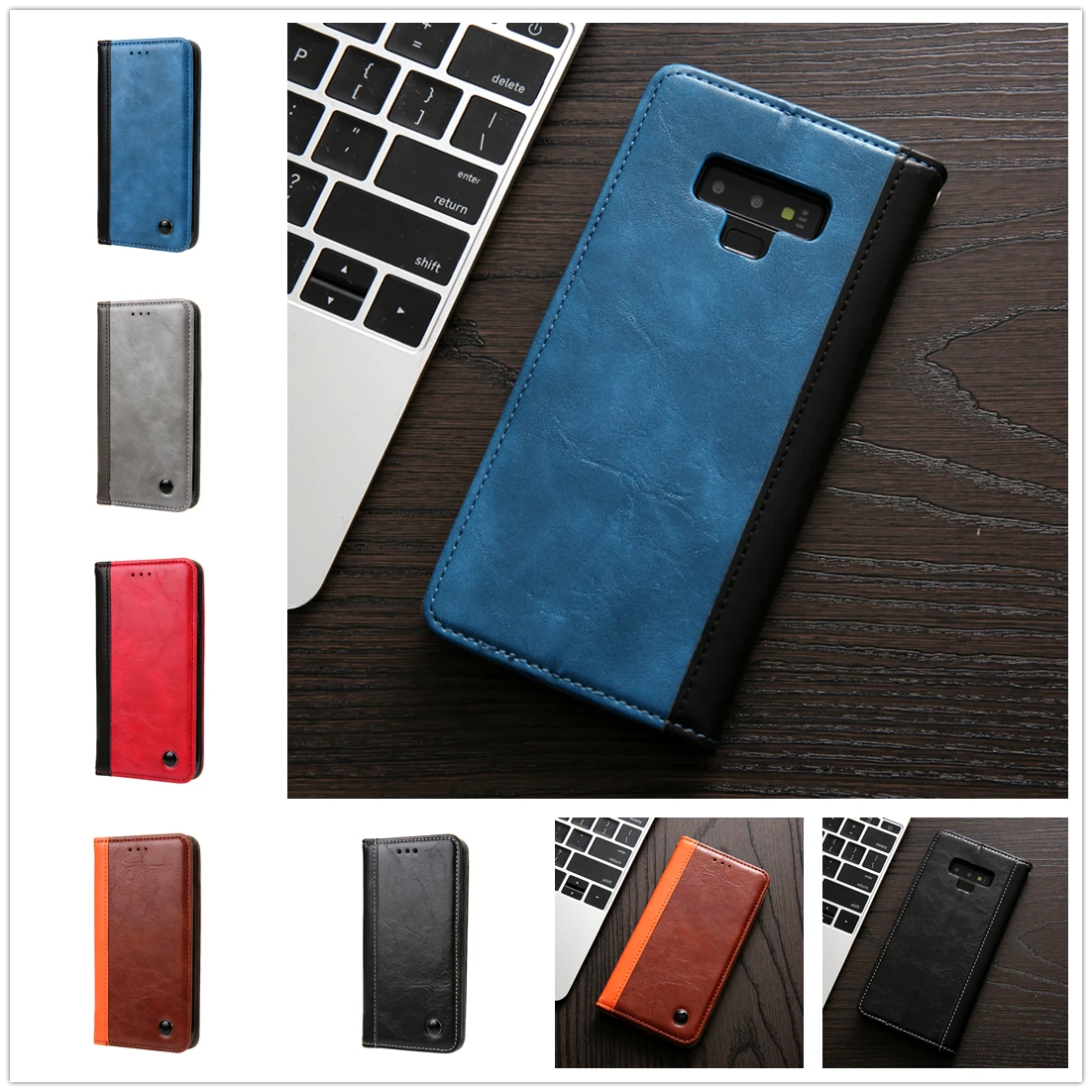 

Phone Book for Samsung Note 9 Note9 Luxury Style Full Cover High Quality Flip Leather For Galaxy S9 Plus Business Wallet Fundas
