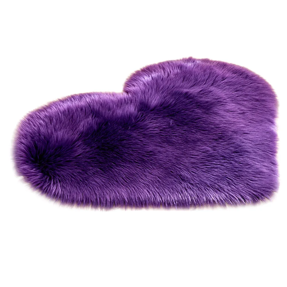 Heart Shaped Fluffy Rug Shaggy Floor Mat Soft Faux Fur Home Bedroom Hairy Carpet Comfortable Shaggy Fluffy Carpet Anti-Skid Rug - Цвет: E