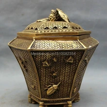 " Китайский Бронзовый Насекомых Цикады Статуя Тибет Буддийского Банку Курильница Курильница