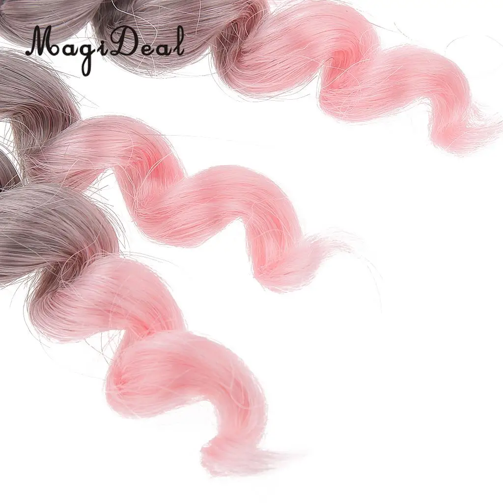 MagiDeal 1Pc 15x100cm DIY Curly Hair Wig Hairpiece for 1/3 1/4 1/6 BJD SD Dolls Model Party Girls Best Birthday Gift 12Colors
