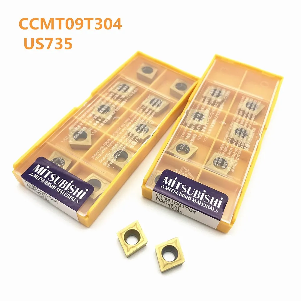 

20PCS Carbide insert CCMT09T304 CCMT32.51 US735 metal turning tool tools lathe tool CCMT 09T304 face milling cutter CNC tool