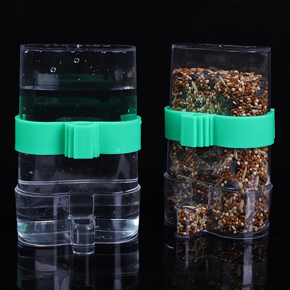 New Automatic Bird Pet Drinker Food Feeder Waterer Clip Aviary Cage Parrot Bird Equipment Birdcage Accessory Drinking Fountain