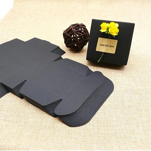 

10pcs Small Black Cardboard gift box,Black Package paper carton box, Gift paper handmade soap packaging craft box