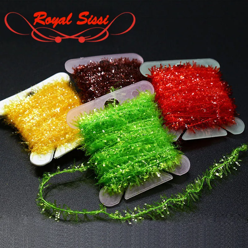 

5cards set cactus Crystal Tinsel Chenille yarn 10optional colors 5meters/card Flash Cactus tinsel bonefish flies tying materials