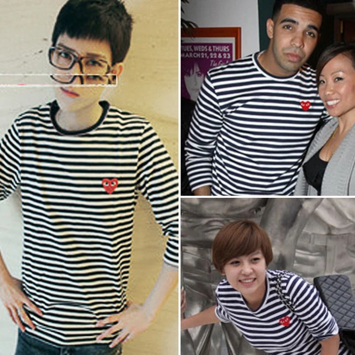 cdg stripped shirt