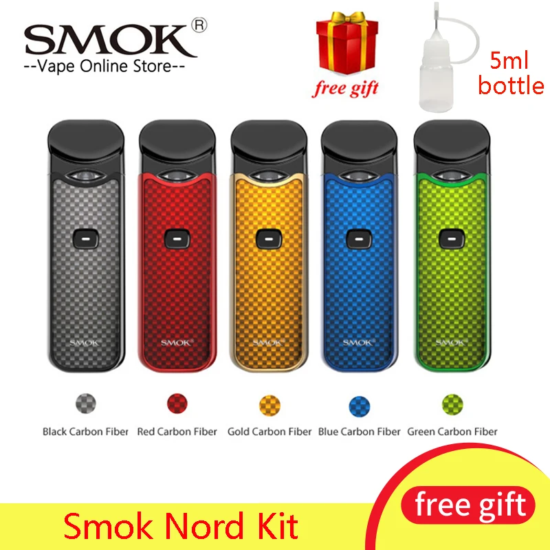 Pod Vape Smok Nord Kit 1100 мАч кнопка срабатывающая анти протекающая Встроенная батарея 3 мл