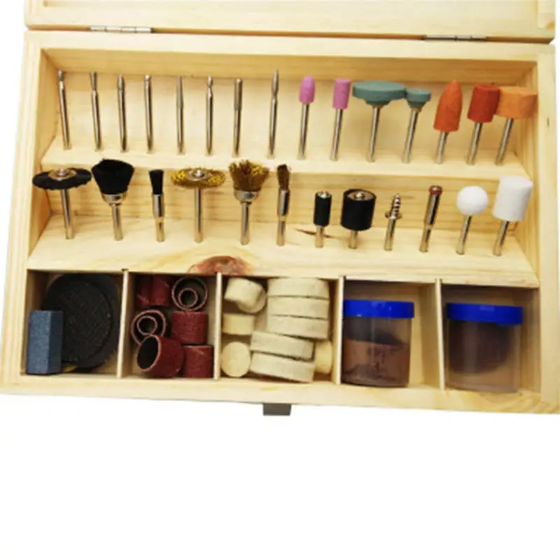 100Pcs/lot Wooden Box Electric Grinder Set Accessories Woodworking Tool  Woodworking Tool Box Electric Grinder Set Accessories
