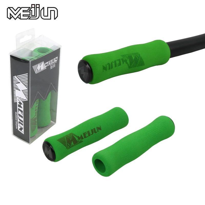 

MEIJUN 4 colors mountain bike bicycle handle Aluminum Alloy plug slip sponge handle locking end.