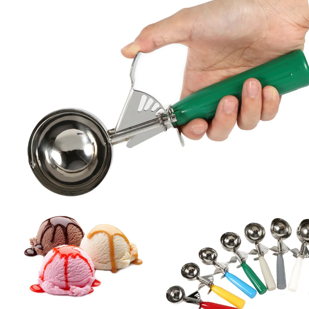 Plastic Ice Cream Scoops Mash Potato Fruit Half Ball Kitchen Food Spoon Tool