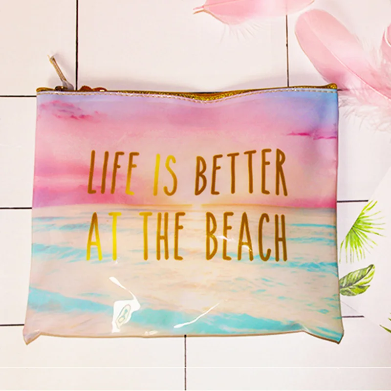 ETya الأزياء العلامة التجارية التجميل حقيبة 2018 جديد حقيبة مستحضرات تجميل PVC النساء للماء مستلزمات غسل سفر منظم مستحضرات التجميل حقائب الشاطئ