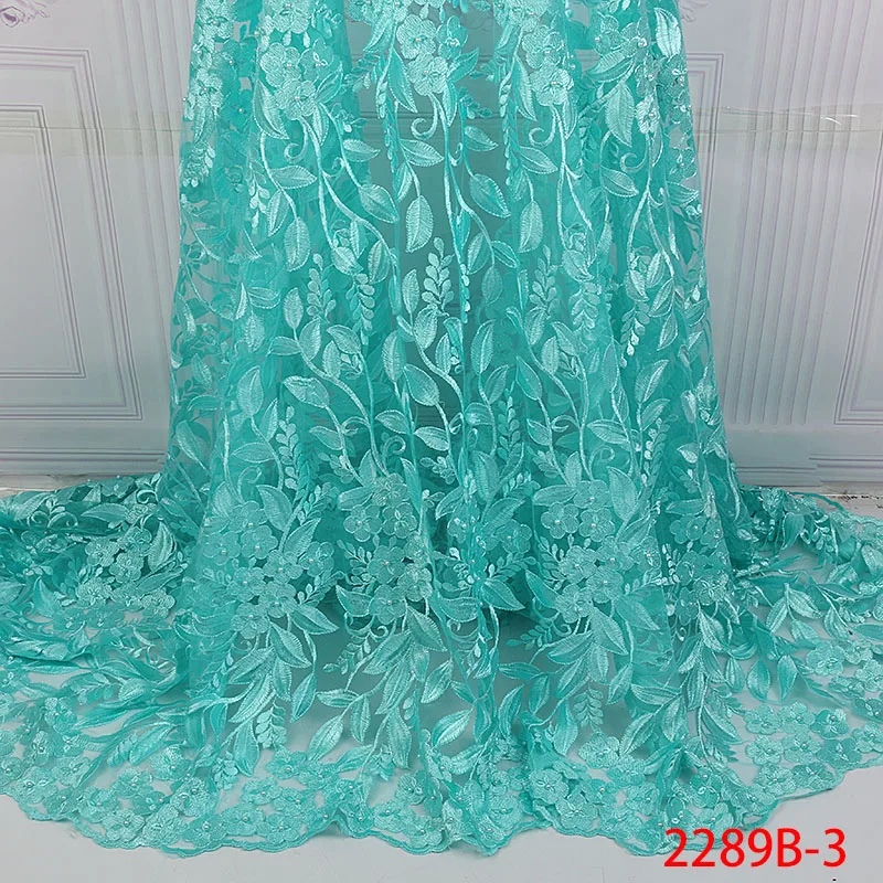 Африканская Сетка кружевная ткань с бисером Последняя зеленая сетка с кружевом ткань высокое качество нигерийский Тюль кружевная ткань для платья APW2289B