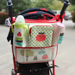 Многофункциональный Мумия сумка кроватки коляска, сумка-Органайзер для коляски мультфильм Оксфорд Детские коляски Интимные аксессуары