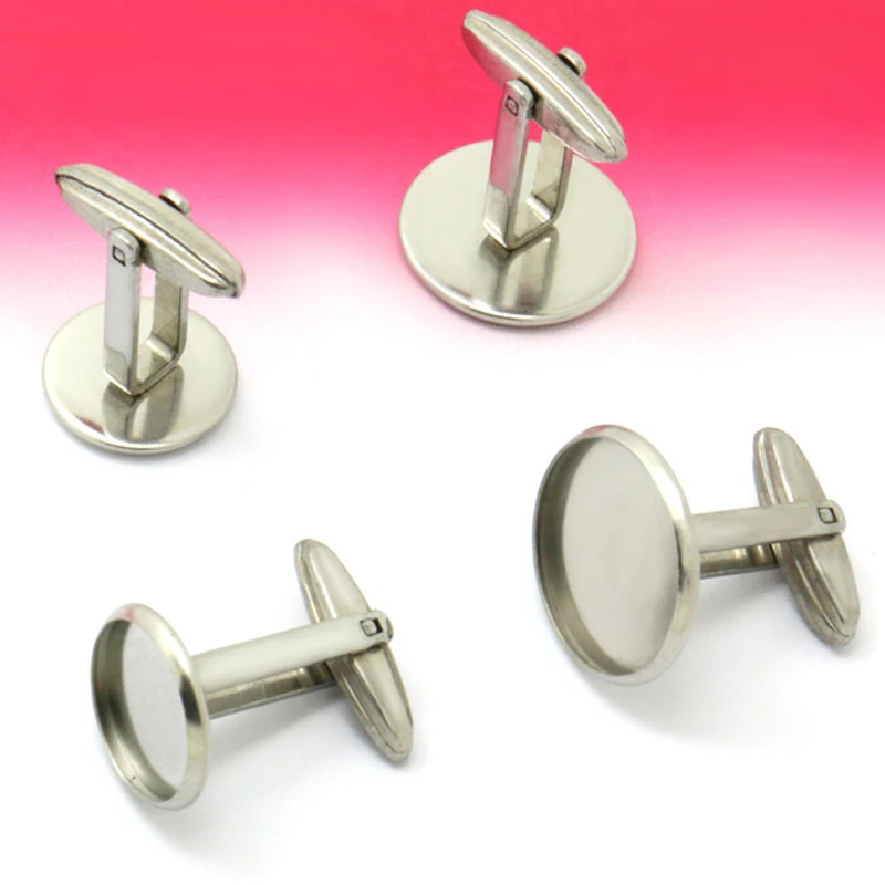 

2pcs New listing of 10MM -20MM Inverted Stainless Steel Plate Cufflinks Quality Assurance Accessories For Jewelry Bts-Bangtan