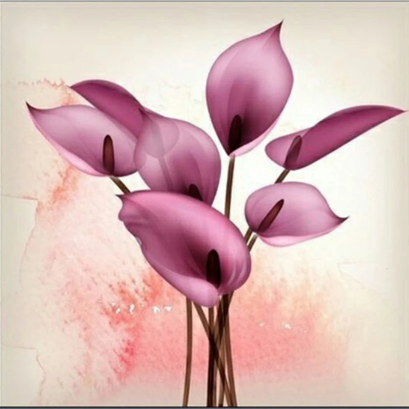 Diamond painting embroidery cross stitch diamond mosaic calla lily 5D DIY beads image icon set art | Дом и сад