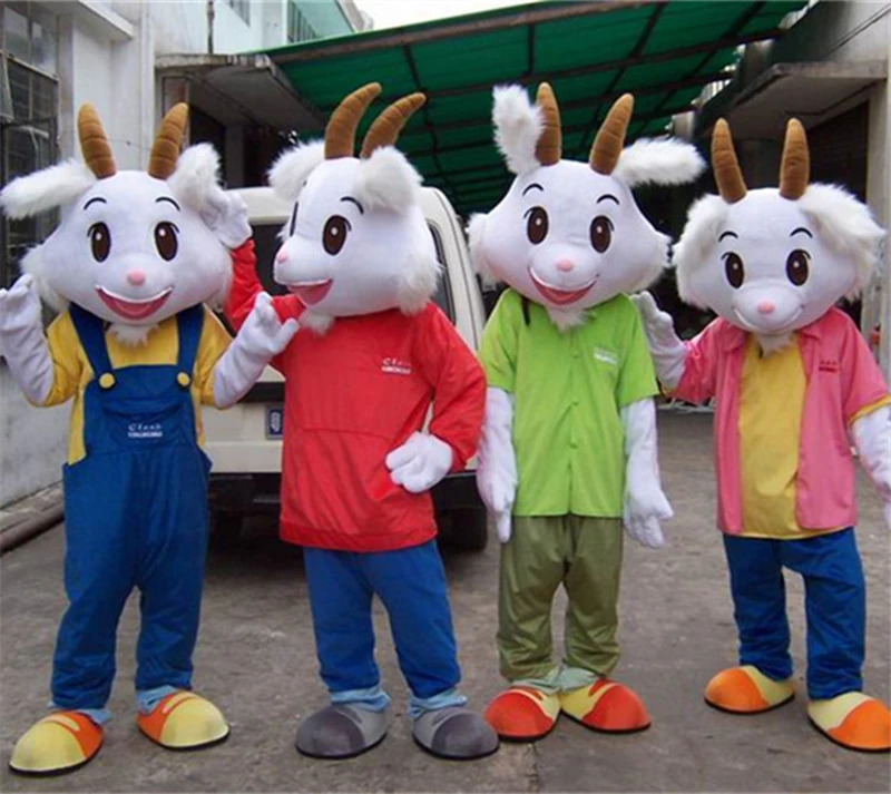 Goat Mascot Costume White Sheep Fancy Dress Outfit Halloween Cosplay | Тематическая одежда и униформа