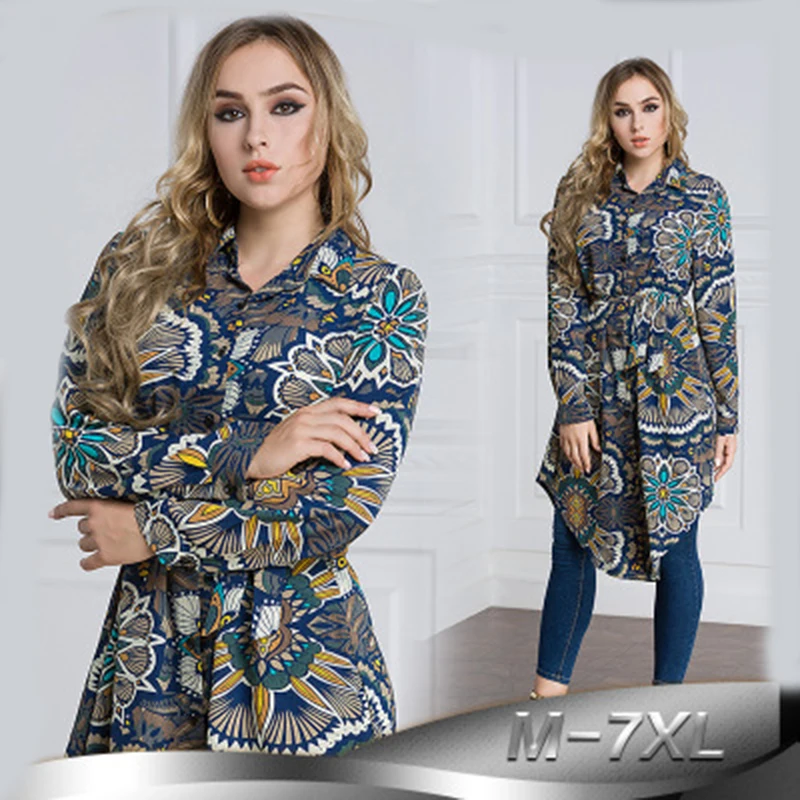 Plus UAE Islam Arabic Long Blouse Tops Women 6XL 7XL 2019 Malay abaya