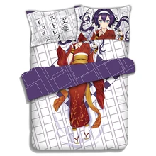 Аниме JK Bungo бродячие собаки youka Izumi кимоно набор постельных принадлежностей для девочек 4 шт. кровать плоский простыни одеяло Стёганое одеяло крышка наволочки кровать в мешок