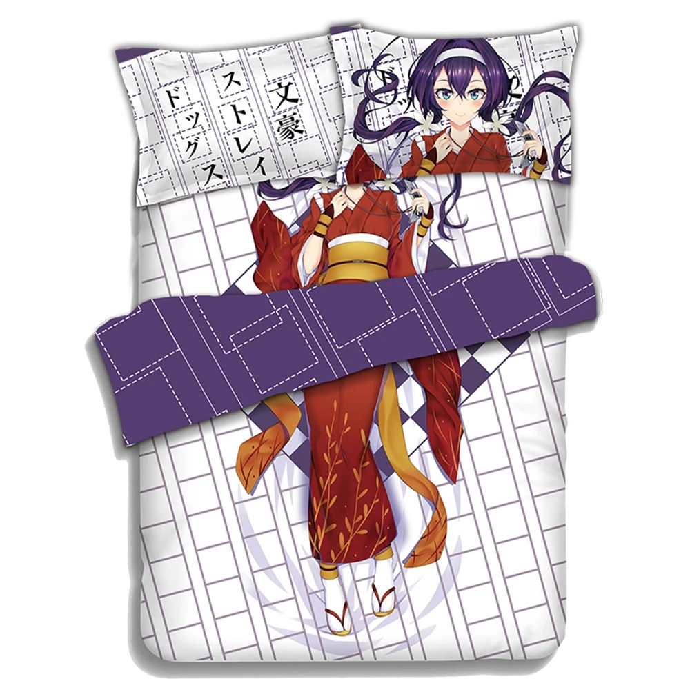 

Anime JK Bungo Stray Dogs Kyouka Izumi kimono Girl Bedding Set 4PCS Bed Flat Sheet Duvet Quilt Cover Pillow Case Bed In A Bag