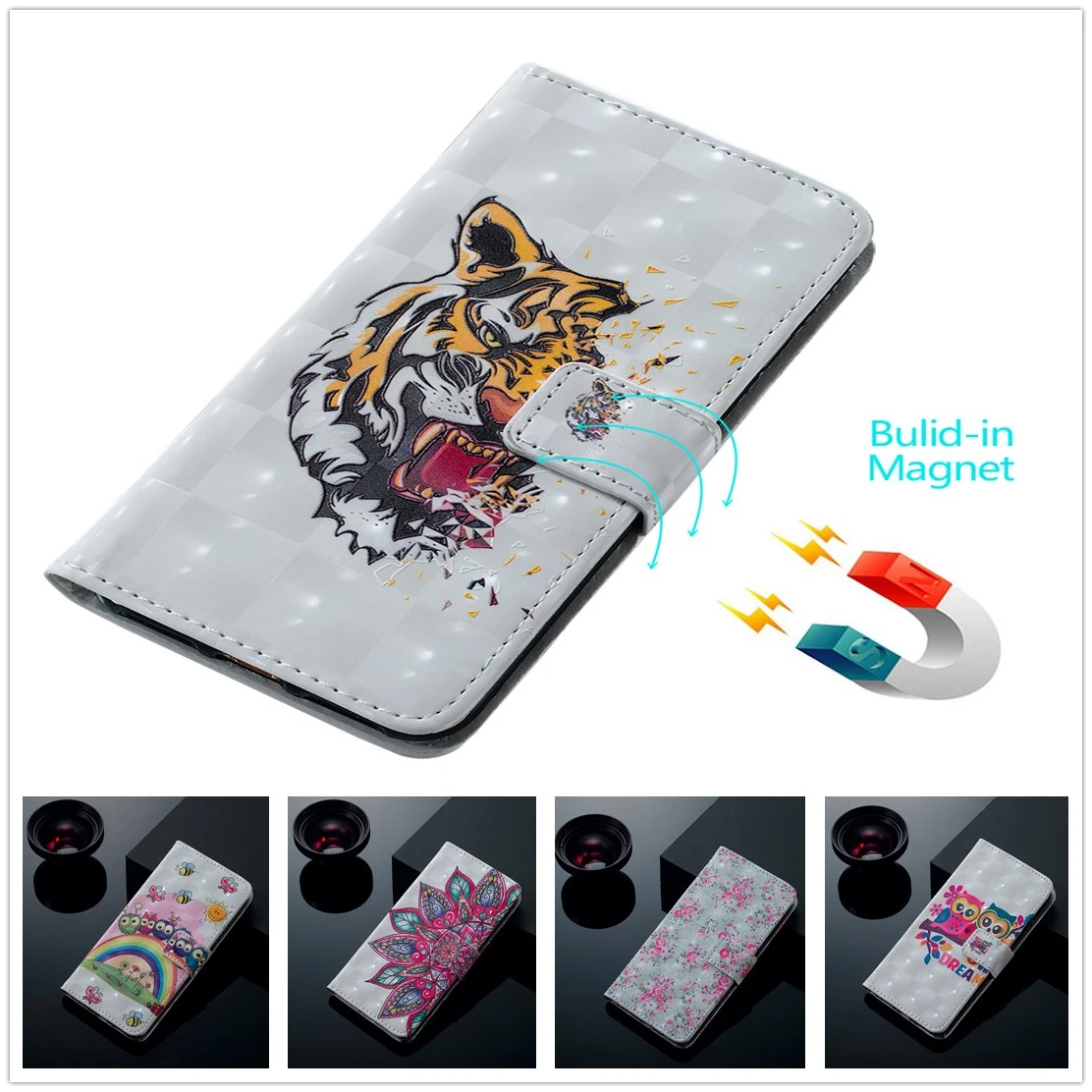 

Flip Leather Cover for Samsung Galaxy J6 J4 Plus 2018 Phone Case Tiger Fundas Wallet Bag for Samsun S9 S8 Plus S7 S6 Edge Coque