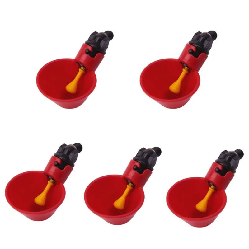 Plastic Bird Feeders Quail Pigeon Thicken Red Automatic Bowl Drinking