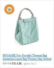 BONAMIE New Portable Thermal Bag Insulation Lunch Bag Women Man Oxford Cloth Picnic Food Cooler Bag Lancheira Bolsa Termica