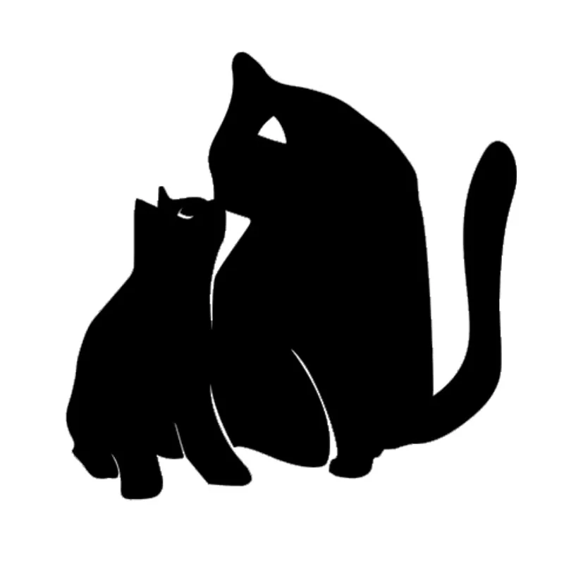 

16.5*16.5CM Cat Mom & Kitten Kiss Car Styling Vinyl Decal Lovely Cute Car Stickers Decorative Black/Silver S1-0183