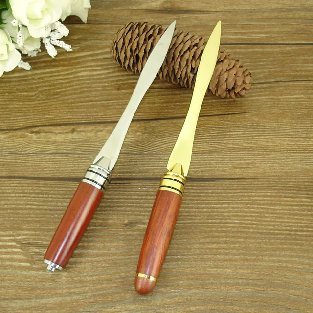 wooden letter opener mb style design silver gold office