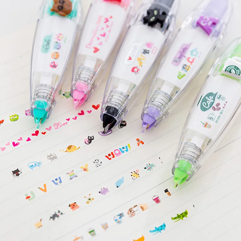 

Cute Animals decoration press Correction Tape Kawaii shape For decorate planner daily School Stationery School Supply Papeleria