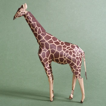 

Vintage Home Decoration Paper Giraffe Model Kit Paper Craft 3D Origami Animal Papercraft