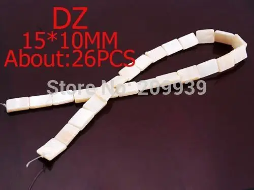 

FREE SHIPPING>>>@@ N32 10 Strand Natural Mother Of Pearl White Shell Rect Flat 10*15mm Loose Beads