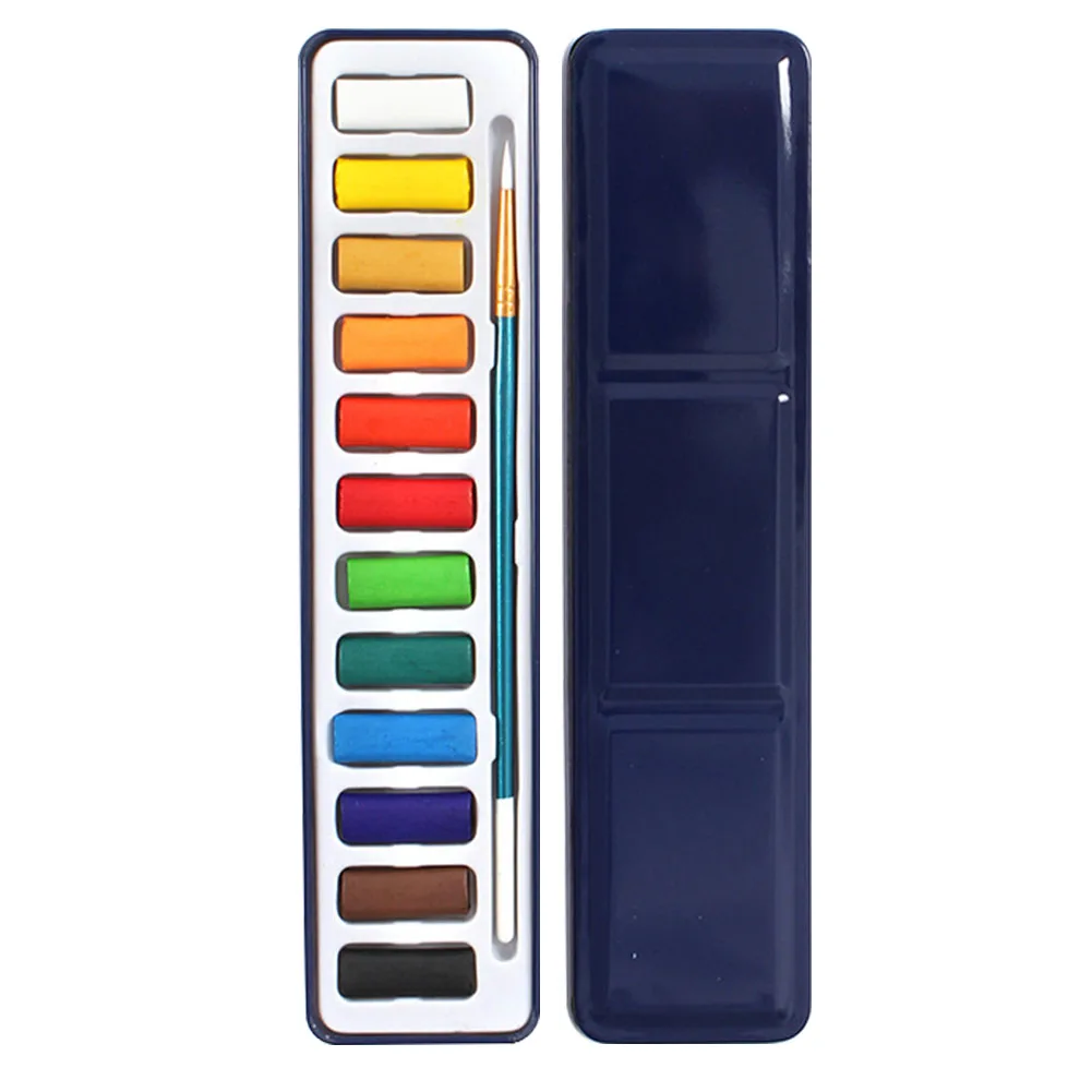 

12 18 24 Colors Painting Solid Portable Tin Box Students Stationary Drawing Watercolor Set Art Supplies High Saturation School