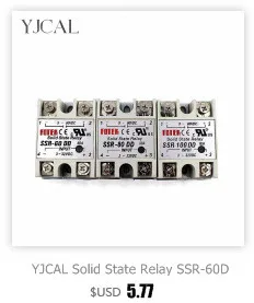 YJCAL Solid State Relay SSR-60DA SSR-80DA SSR-100DA 60A 80A 100A 3-32V DC TO 24-380V AC SSR 60DA 80DA 100DA