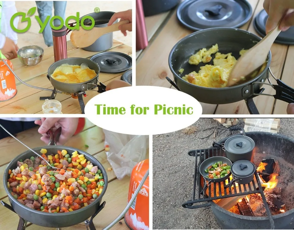 Outdoor Camping Cookware Set Utensils Tourism Hiking Picnic Pot Pan Kit Skillet Bowls Outdoor Tableware Accessories Cooking Set (18)