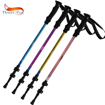 

Desert&Fox Aluminum Adjustable Trekking Poles 2pcs,Lightweight Hiking Walking Sticks with Retractable External Lock for Climbing
