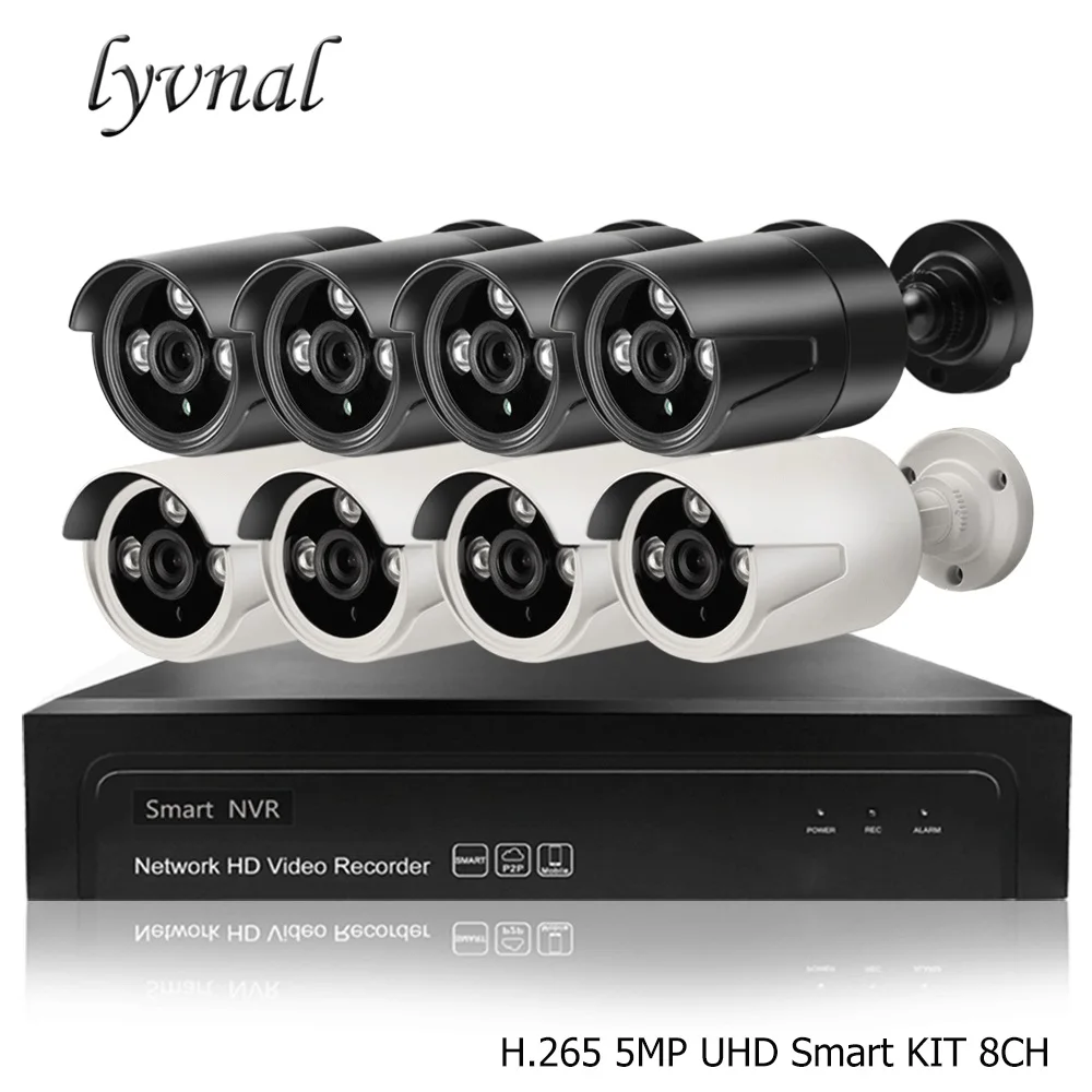 

LYVNAL h.265 5mp Security camera system hd smart Surveillance ip camera kit with 4tb hdd h.265 16ch nvr system kit plug and play