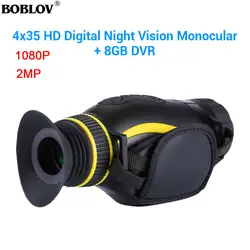 BOBLOV 4x35 цифровое устройство ночного видения может делать фотографии и видео монокуляр ночного видения инфракрасный телескоп с картой 8 Гб